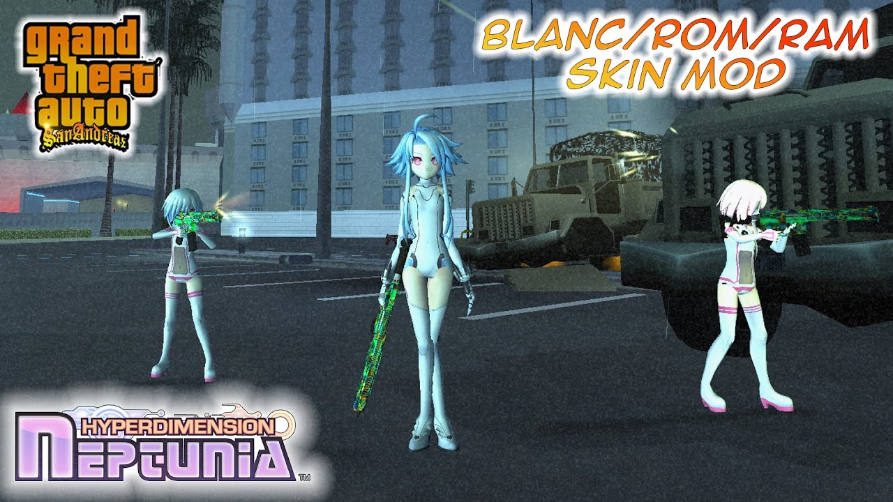 Blanc/Rom/Ram Hyperdimension Neptunia Skin mod: GTA SA PC
