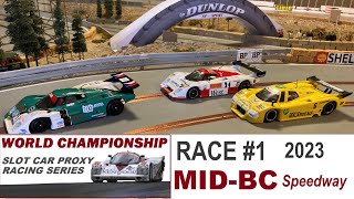 Race #1 of the World Championship Slot Car Proxy at MIDBC