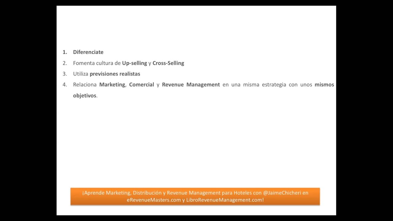 Curso Revenue Management - 7  Consejos a tener en cuenta para una correcta estrategia