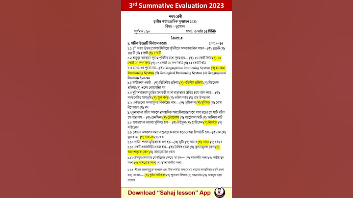 Class 9 Geography Third Unit Test Question Paper | Class IX 3rd Summative Evaluation Suggestion