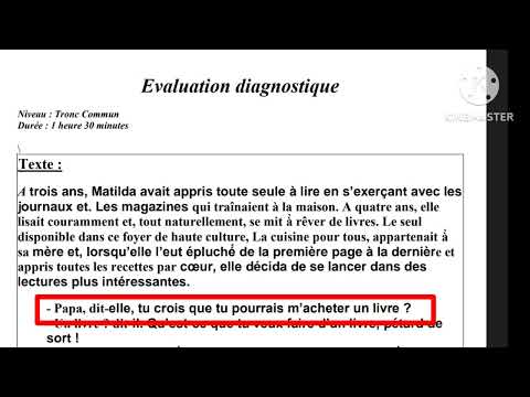 tronc commun جدع مشترك التقويم التشخيصي évaluation diagnostique + la production écrite