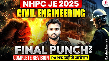 NHPC JE Classes | NHPC JE Civil Classes | NHPC JE Civil Marathon for Complete Revision | Shubham Sir