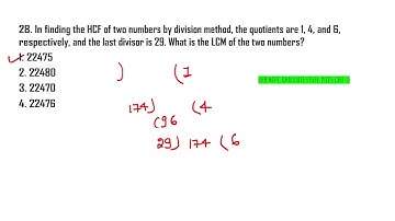 In finding the HCF of two numbers by division method, the quotients are