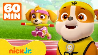 Rubble Competes In Sports Day! w\/ PAW Patrol Skye \& Chase | 1 Hour Compilation | Rubble \& Crew