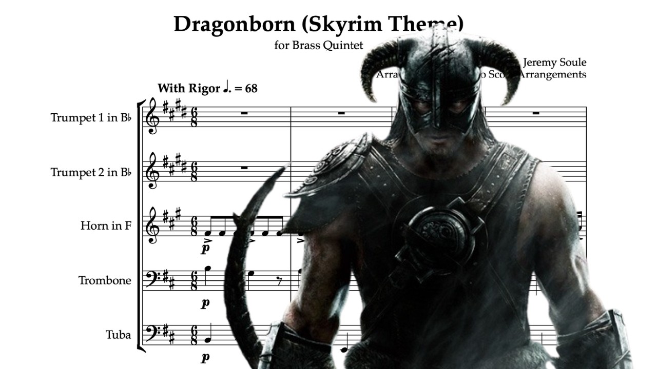 Skyrim - Dragonborn (Main Theme) for Brass Quintet