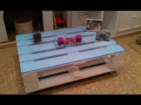 Como hacer una mesa con palets (how to do a table with pallet ... Imagenes de mesas para sala hechas con tarimas de madera