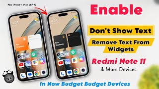 Enable Don't Show Text & Remove Text From Widgets In Redmi Note 11,9,10 &12 In All Budget Devices 🔥 screenshot 2