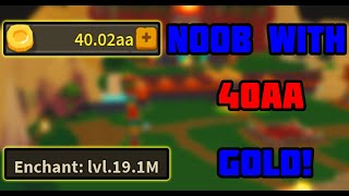 Roblox Giant Simulator Noob With 40aa Gold!!