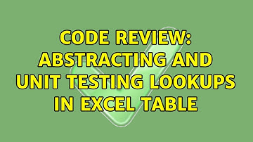 Code Review: Abstracting and unit testing lookups in Excel table (2 Solutions!!)