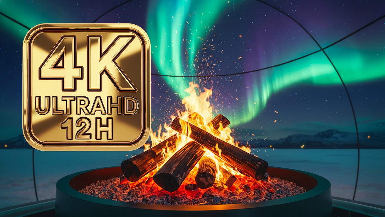 Icelandic Glass Igloo Under Northern Lights