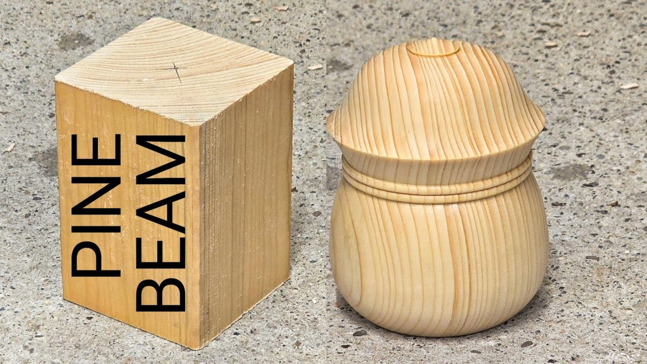 PINE Wood Woodturning Box
