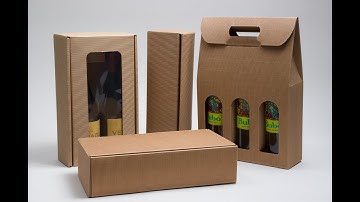 Natural Kraft Ribbed Two Bottle Wine Boxes