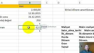 Excel AMORDEGRC (AMORDEGRC) Fonksiyonu