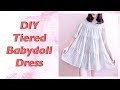 DIY Tiered Babydoll Dress / 手作り服 + ファッション / 手作教學 / Costura / Sewing Tutorialㅣmadebyaya