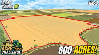HARVESTING AN 800 ACRE MEGA FIELD WITH 5 COMBINES! | 15000 ACRE CHALLENGE | Farming Simulator 25 #63
