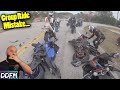 Rider SLAMS Into Motorcycle Group!