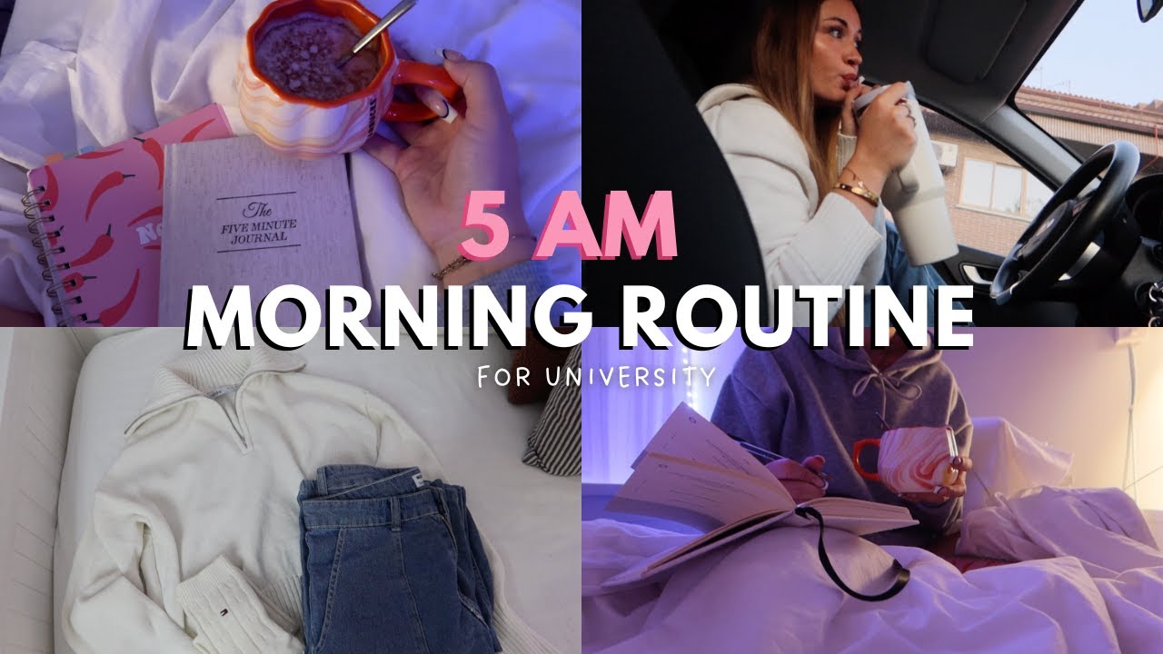 MI RUTINA DE MAÑANA PARA LA UNIVERSIDAD (5 am)  🍵 | matcha, organización, journaling...