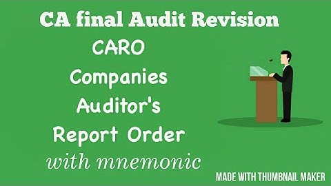 CARO 2016 clauses revision! CA final may 2018 ! Audit !
