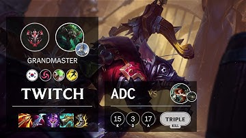 Twitch ADC vs Miss Fortune - KR Grandmaster Patch 10.24