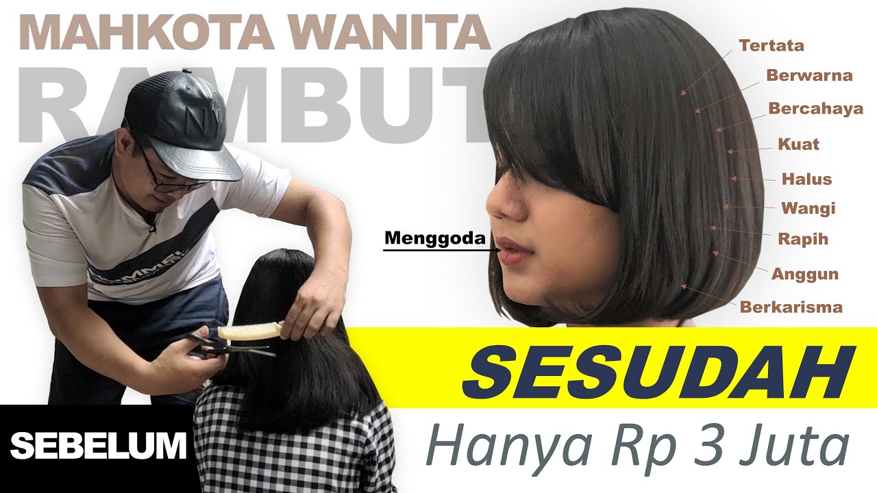 Cara memotong rambut wanita pendek, sebahu, potong rambut panjang wanita cantik