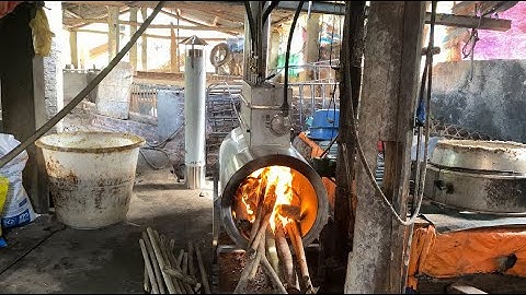 Lò tạo hơi để nấu rượu, nấu cơm sử dụng củi của cơ sở Nồi hơi nấu rượu Bằng Bảy ĐT 0976.713.638