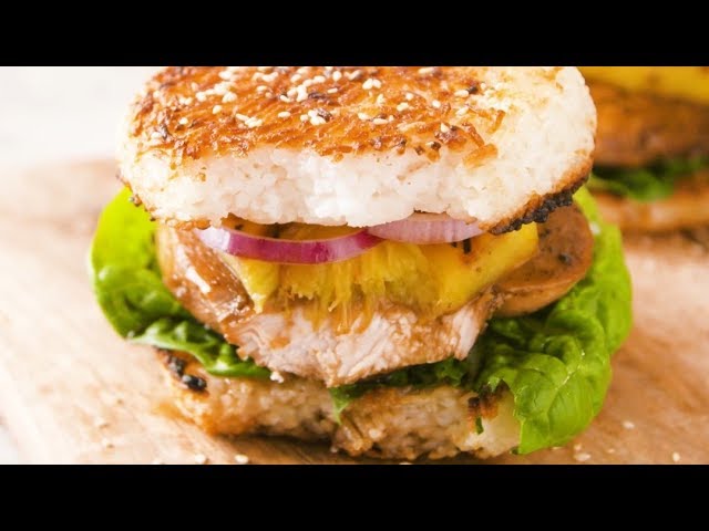 Sticky Chicken Rice Burgers