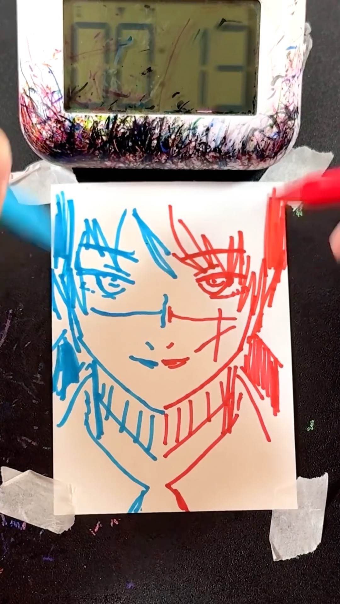 Drawing Yoru with Both Hands in 1 Minute! #bangbangbangtrand
