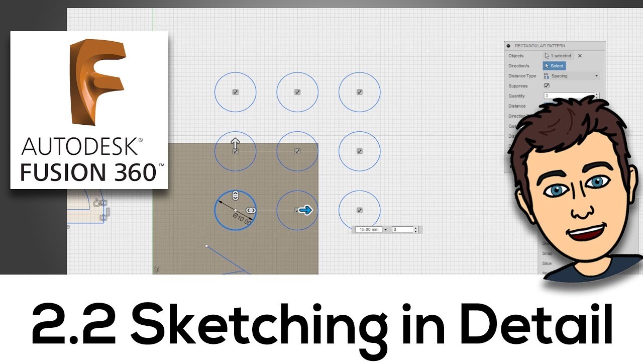 2.2 Sketching in Detail - Fusion 360 Tutorial - YouTube