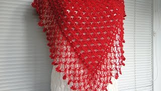 Простая шаль крючком для начинающих. Crochet shawl Простая шаль крючком для начинающих. Crochet shawl