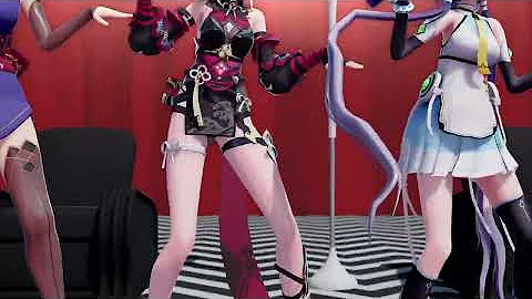 [MMD] Yae, Musashi, Luo • Bubble's Wonderful Full-course Meal バブルの素敵なフルコース