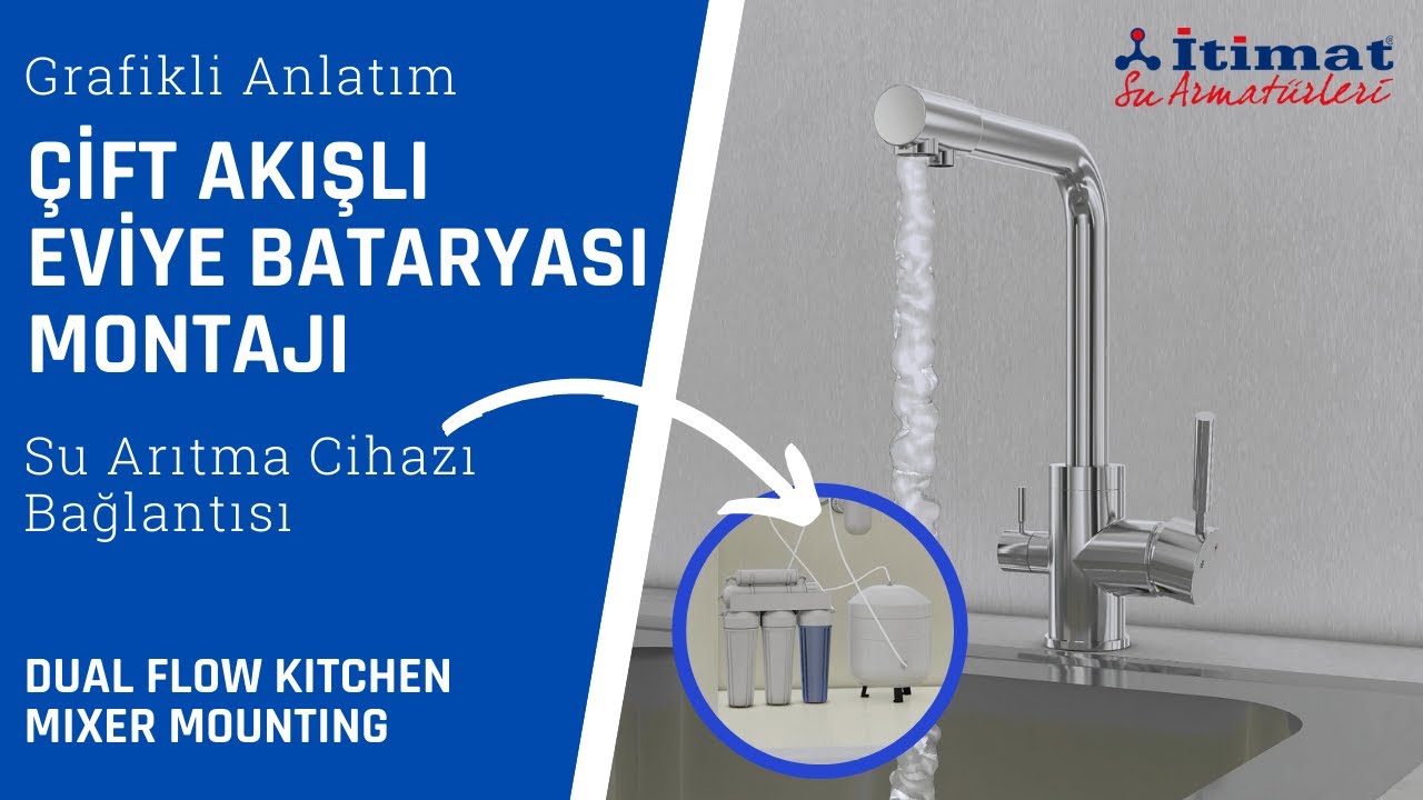 İTİMAT ÇİFT AKIŞLI EVİYE BATARYASI MONTAJ VİDEOSU - İTİMAT DUAL FLOW KITCHEN MIXER MOUNTING VIDEO