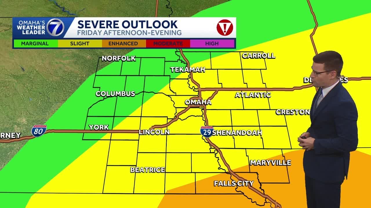Storm chances return Thursday night in Omaha area, severe potential Friday