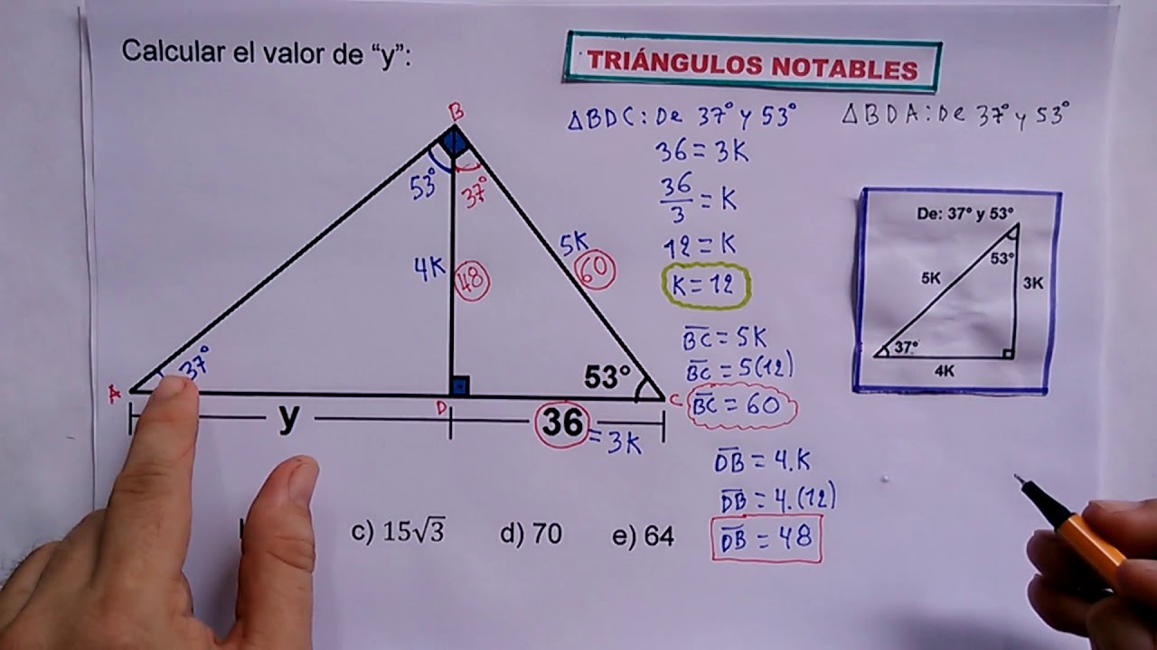 15 Triangulo Notable De 37 Y 53 Triangulos Rectangulos Notables Ejercicio Resuelto Youtube