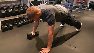 Dumbbell Pull Across Plank