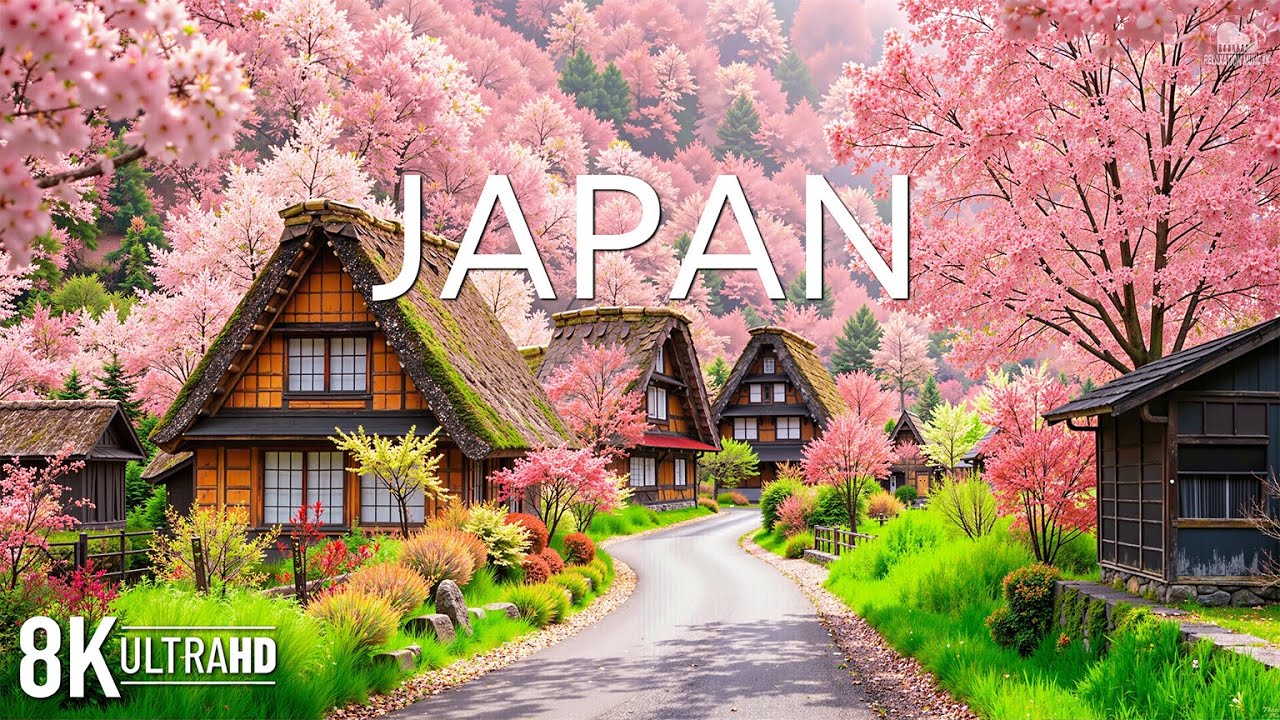 Spring in Japan 8K 🌸 Cherry Blossoms, Peaceful Villages & Timeless Landscapes in 8K UHD