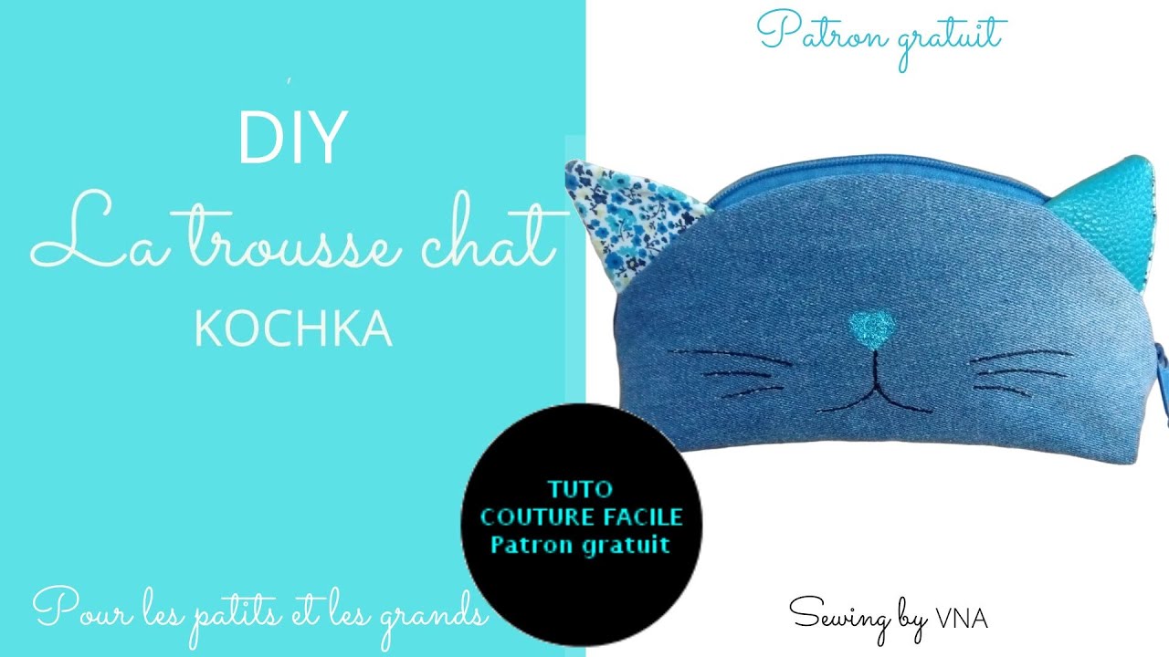 Diy Tuto Coudre Une Trousse Pochette Patron Gratuit Couture Facile Debutants Diy Zipper Cat Pouch Youtube