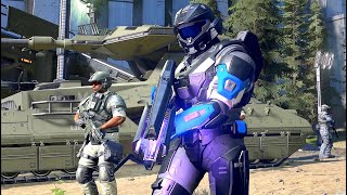 Spartan Leads UNSC Attack on Banished Base - HALO INFINITE NPC Wars