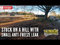 Stuck on a hill with small anti-freeze leak