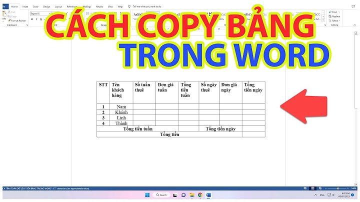 Cách khắc phục lỗi copy trong bảng biểu trong word