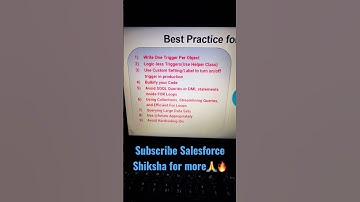 Trigger Best Practice 🔥 #salesforce #salesforceshiksha #trending #trendingshorts #trendingvideo