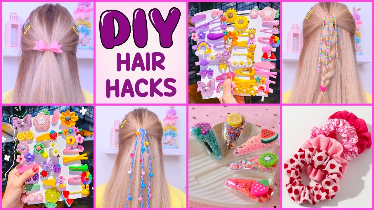 12 Diy Cute Hair Pins And Scrunchies Hairstyles Hacks Hair Wrap And