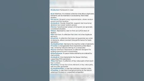 Keypoints of collection framework