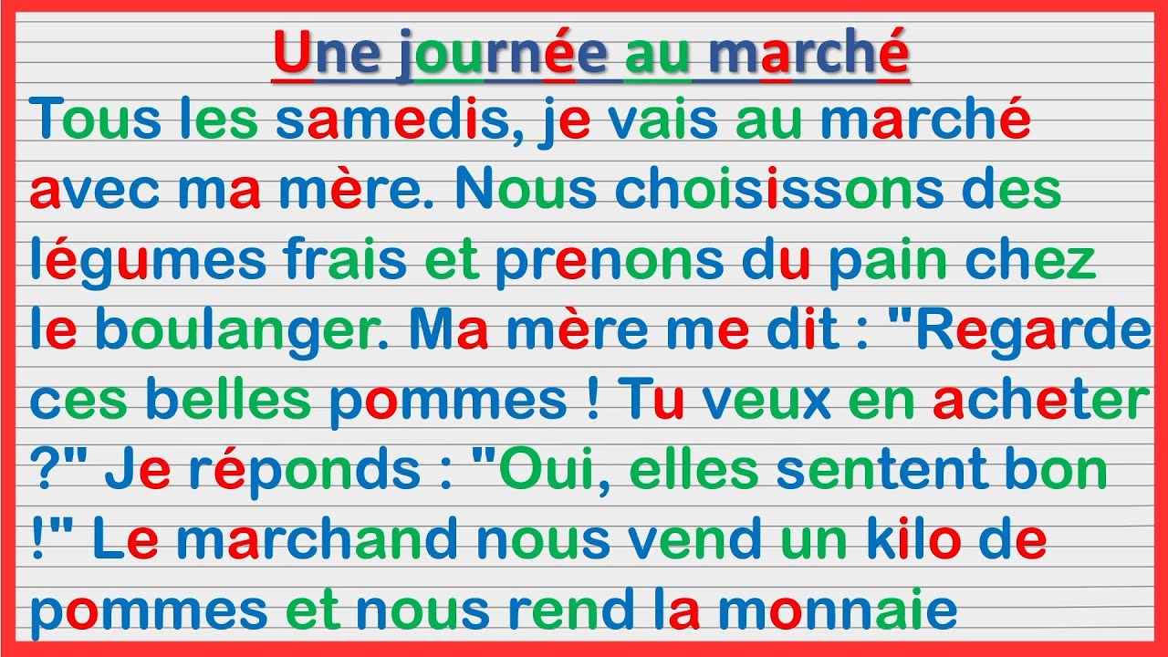 نصوص مبسطة من أجل تعلم اللغة الفرنسية 🇫🇷🇫🇷
