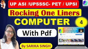 Computer one liner | with pdf | basic computer| UPSI |UP ASI | UPSSC-- PET by Sarika Singh