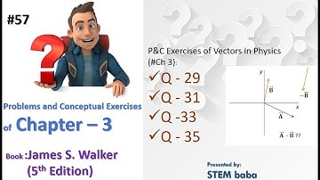 #apphysics  | Video solution of Ch 3 | P&C Exercises (Q29-Q35) | James S. walker 5th Edition