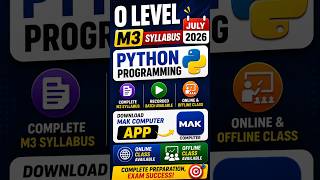 O Level M3 Python Programming Syllabus 2026 | Complete Python Course for O Level July 2026