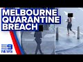 Coronavirus: Photos reveal returned travellers walking Melbourne CBD | 9News Australia