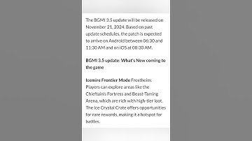 BGMI 3.5 Update Rollout Official Date