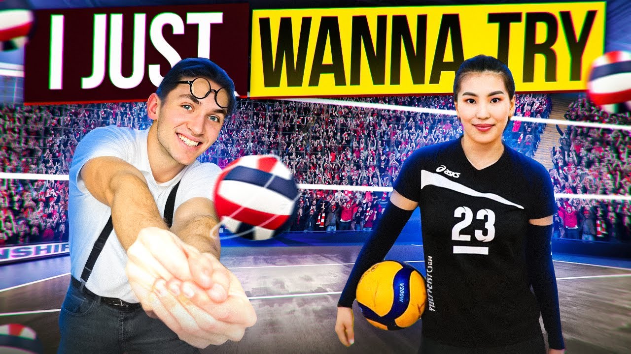 Nerd vs Volleyball Team! Pretended to be a Beginner