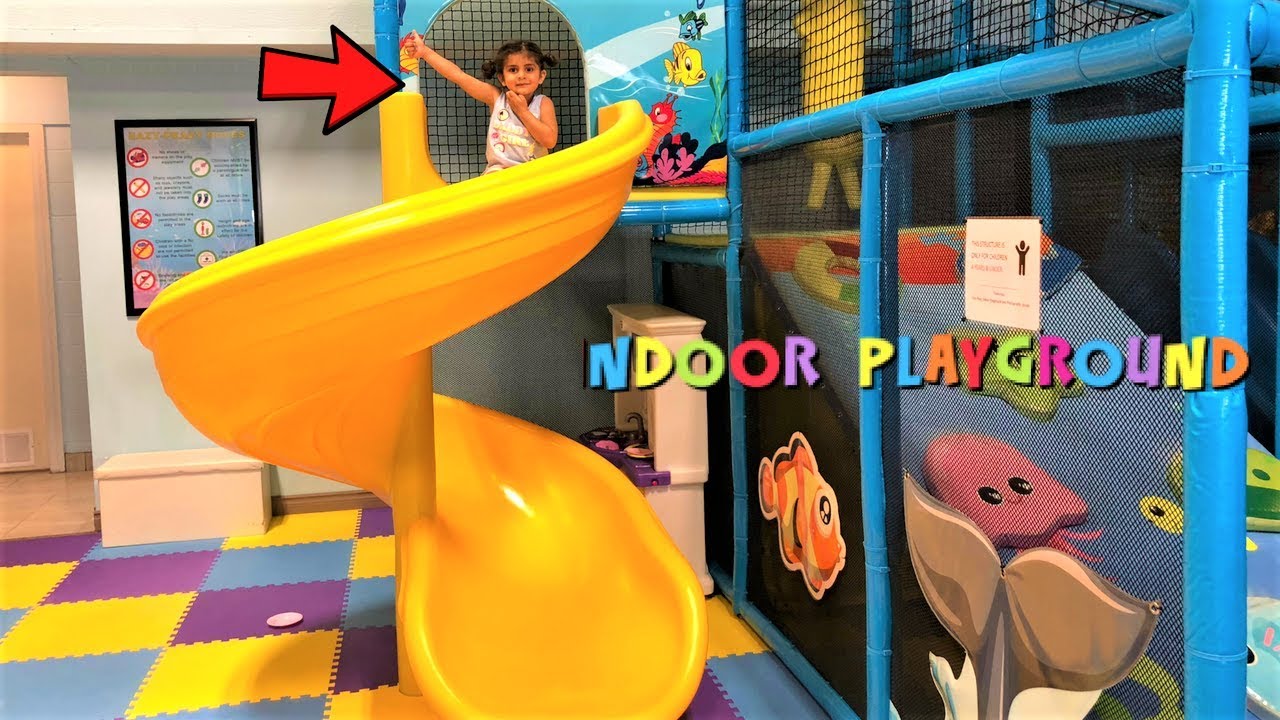 Indoor Playground for kids! family fun Play area with slide - YouTube